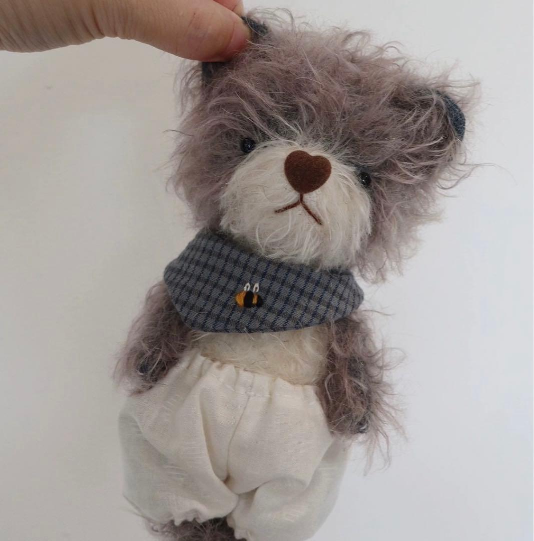お鼻がハート形のテディベアさん ぬいぐるみ ハンドメイド 海外作家様 くま