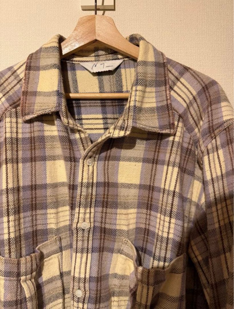 トップス ANCELLM NEL CHECK OVER WORK SHIRT