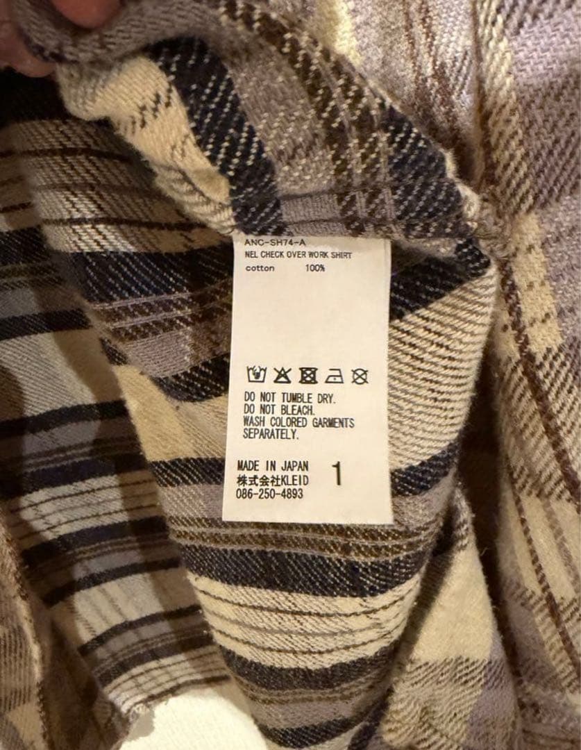 トップス ANCELLM NEL CHECK OVER WORK SHIRT