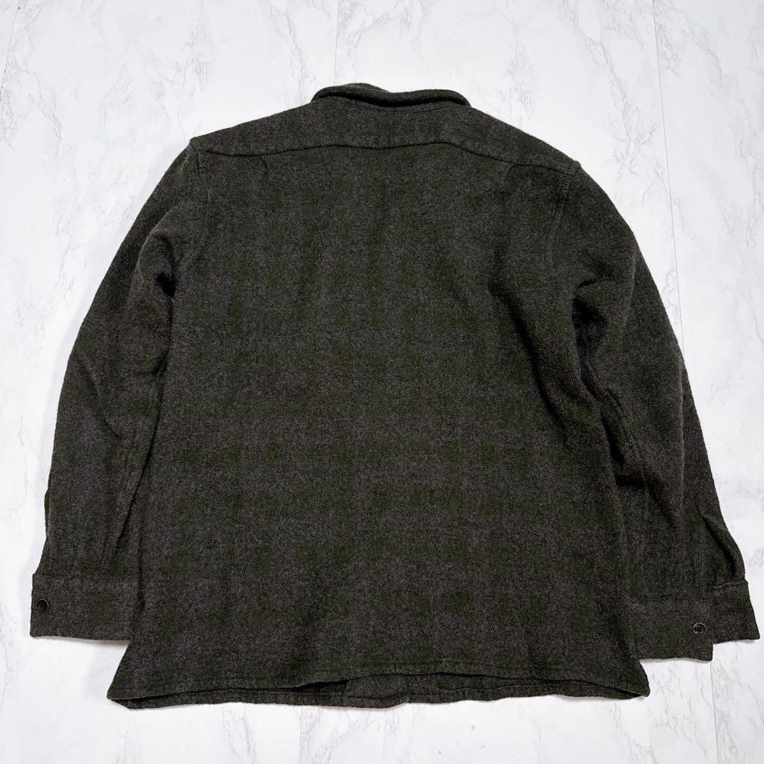 COMOLI ウールカシミヤチェックオープンカラーシャツ GREEN サイズ2