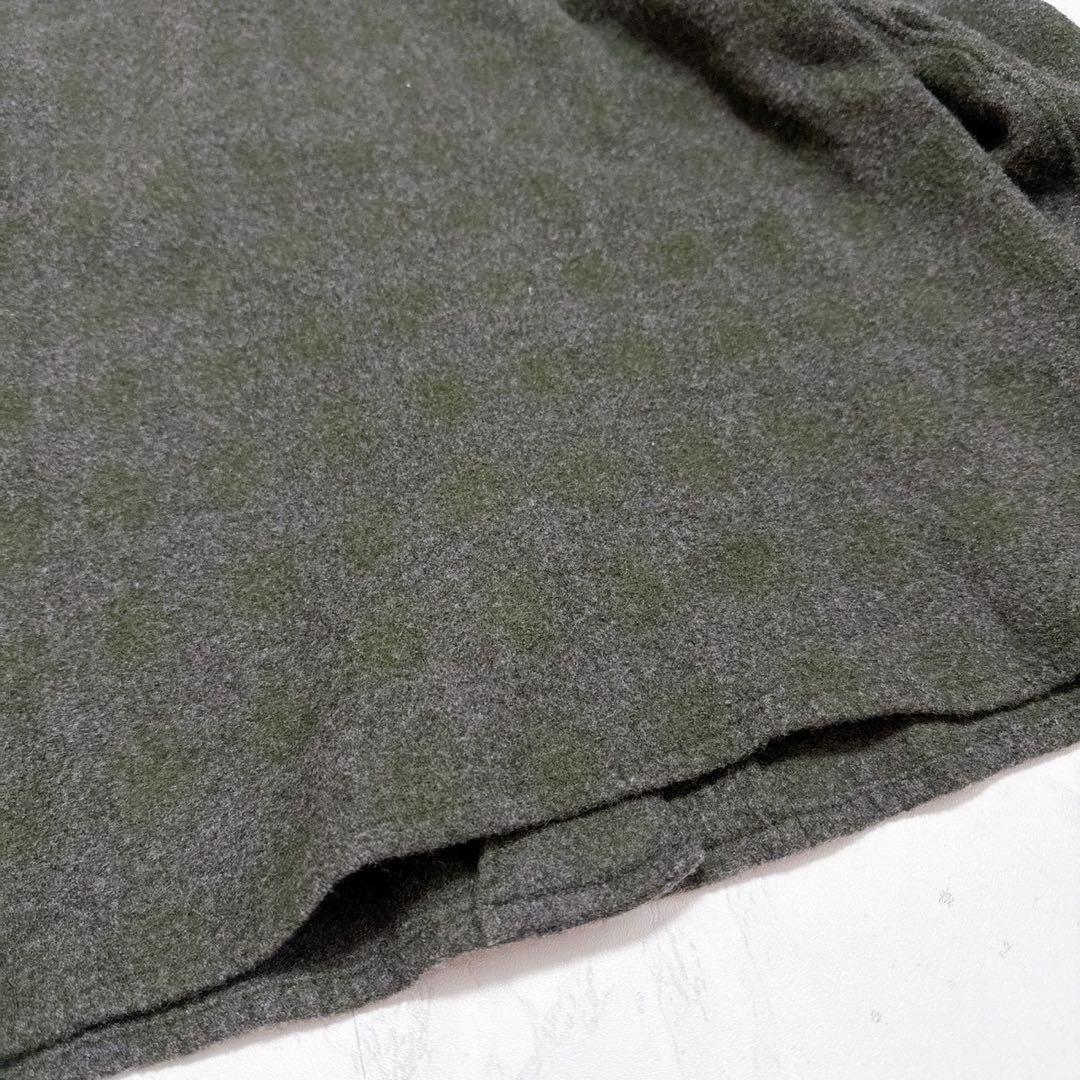 COMOLI ウールカシミヤチェックオープンカラーシャツ GREEN サイズ2