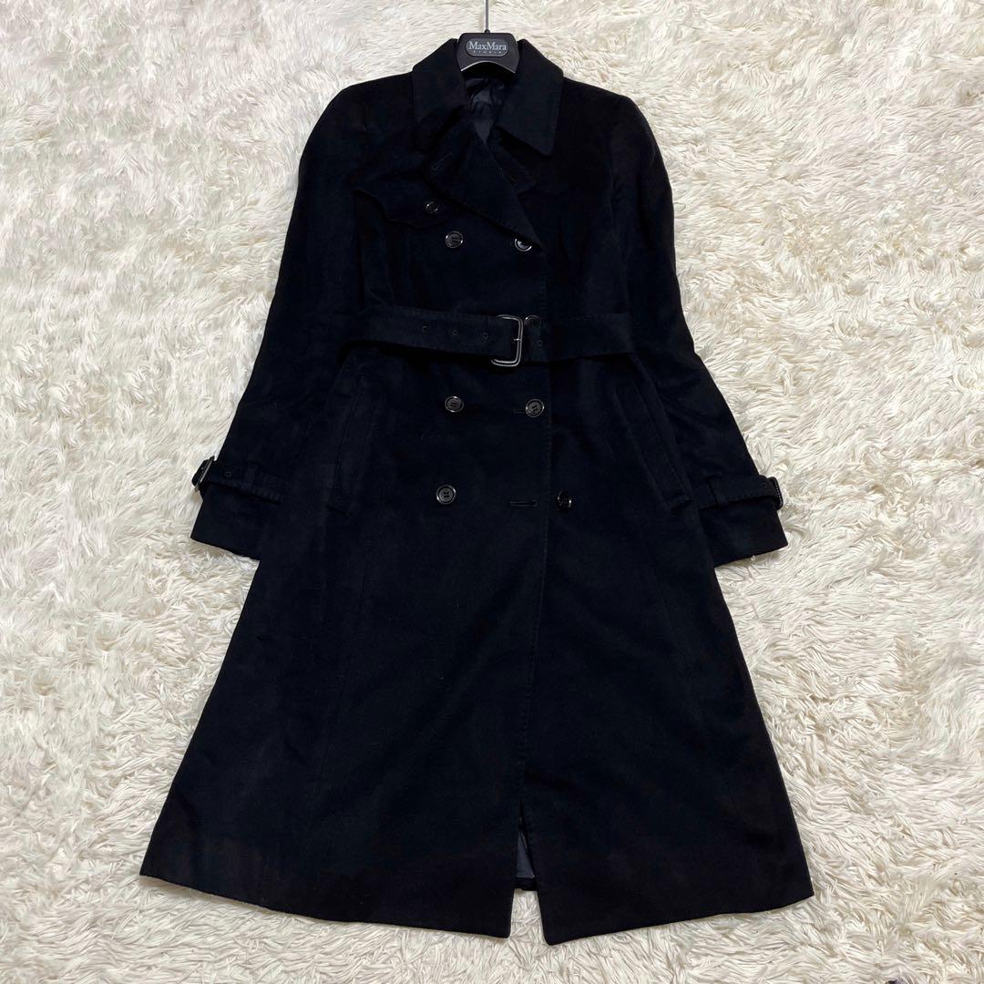 美品✨ ANAYI チェスターコート カシミア100% ダブル ベルト ブラック