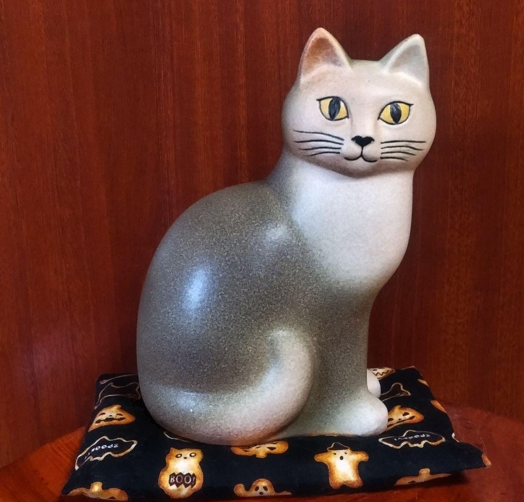 【最終価格】リサラーソン キャットマンズラージ ２１センチ 座布団付き