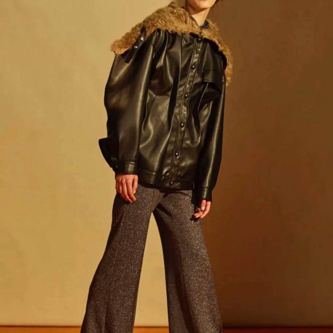 ジャケット・アウター IRENE FUR HOODED LEATHER JACKET