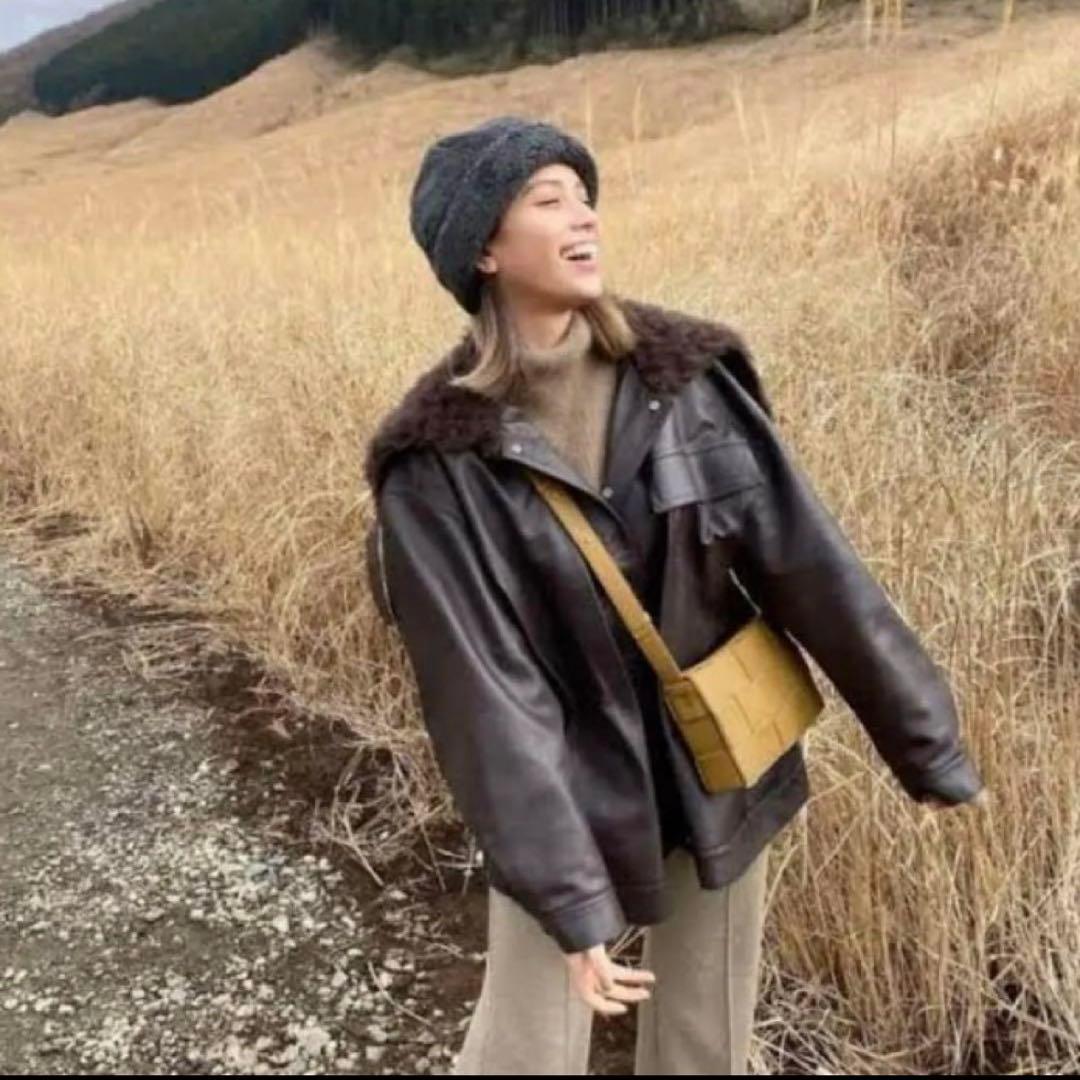 ジャケット・アウター IRENE FUR HOODED LEATHER JACKET