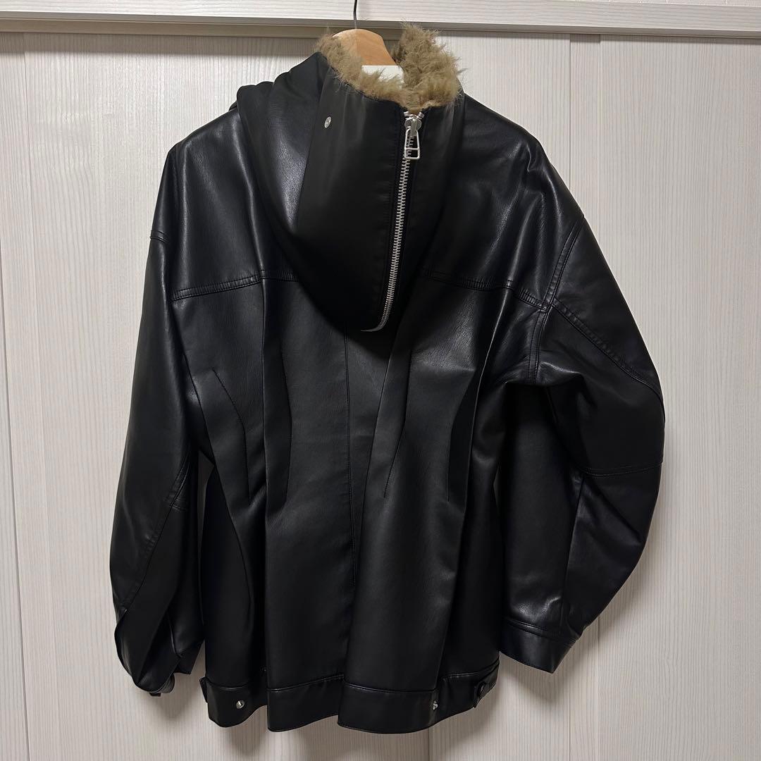 ジャケット・アウター IRENE FUR HOODED LEATHER JACKET