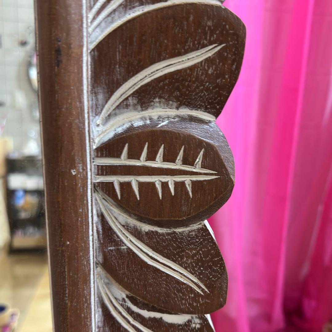 バリの木彫りスタンドミラー 170x60cm