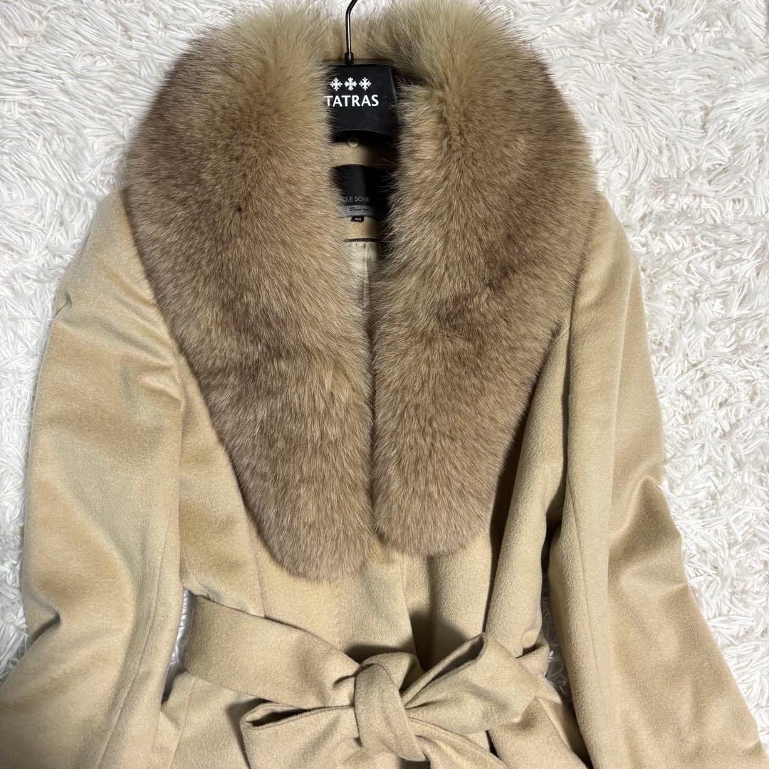 極美品/カシミヤ100％✨ルスーク チェスターコート フォックスファー 2way