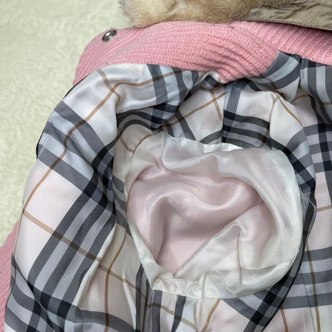 バーバリーブルーレーベル ダッフルコート ピンク ノバチェック ファー y2k