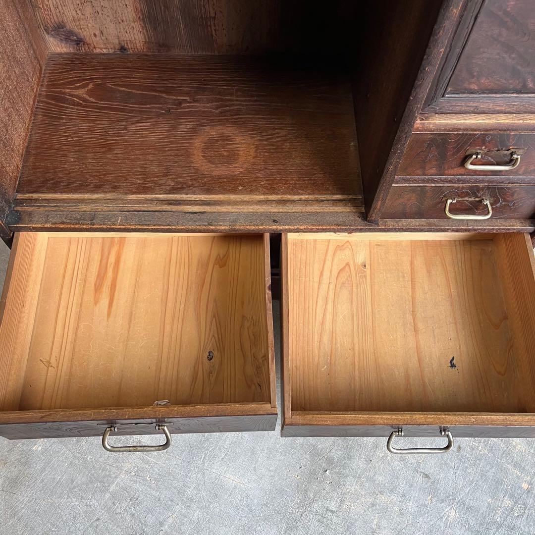 アンティーク 飾り棚 茶箪笥 シェルフ 昭和レトロ 無垢材 z438