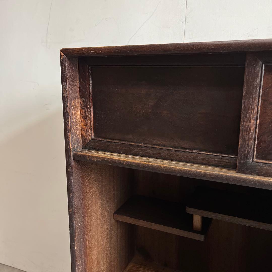 アンティーク 飾り棚 茶箪笥 シェルフ 昭和レトロ 無垢材 z438