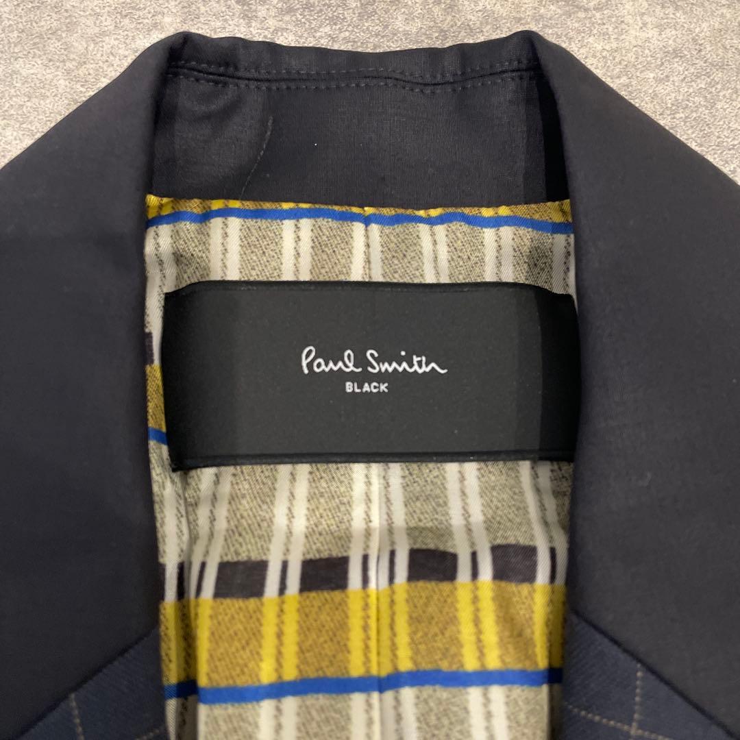 Paul Smith BLACK 新品チェック柄ビジネススーツ　ネイビー　L42