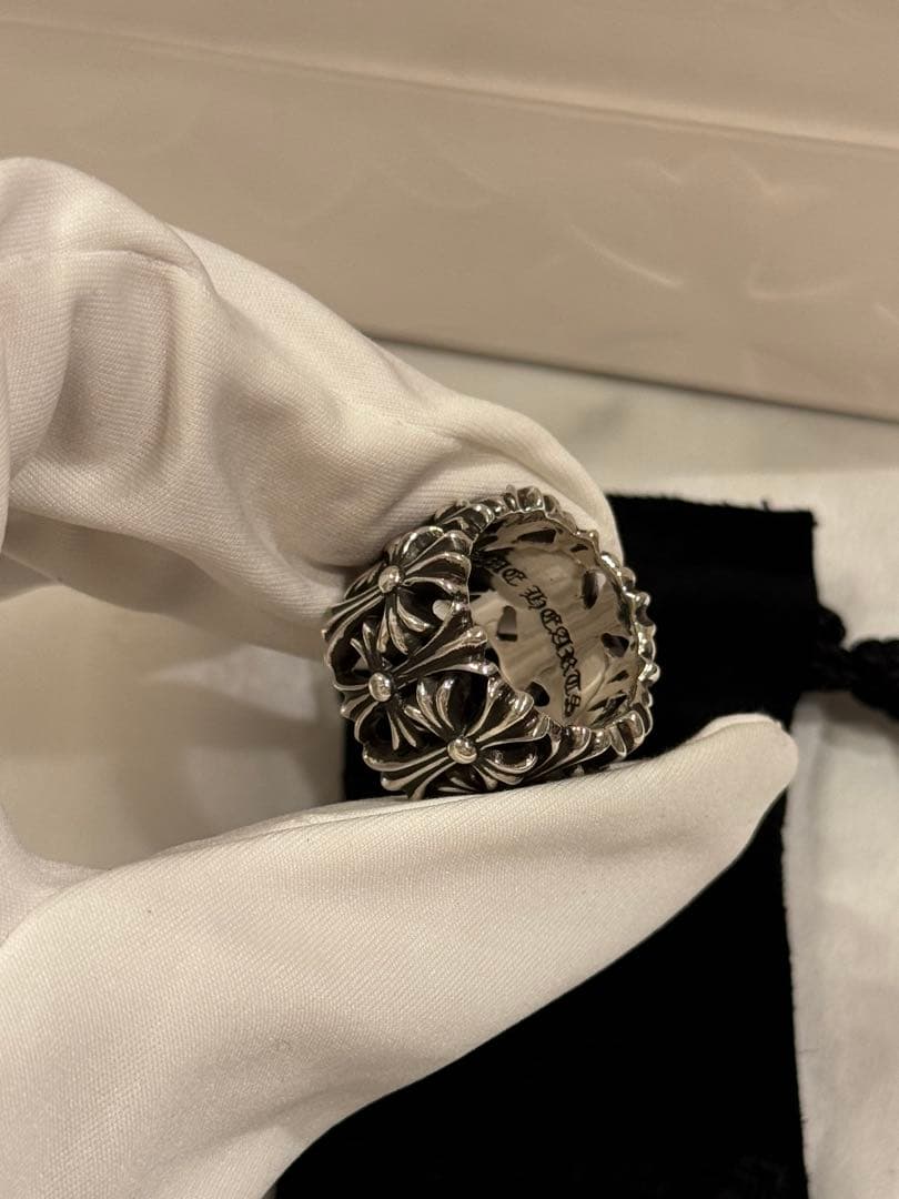 あ　CHROME HEARTS セメタリークロスリング シルバー US6号
