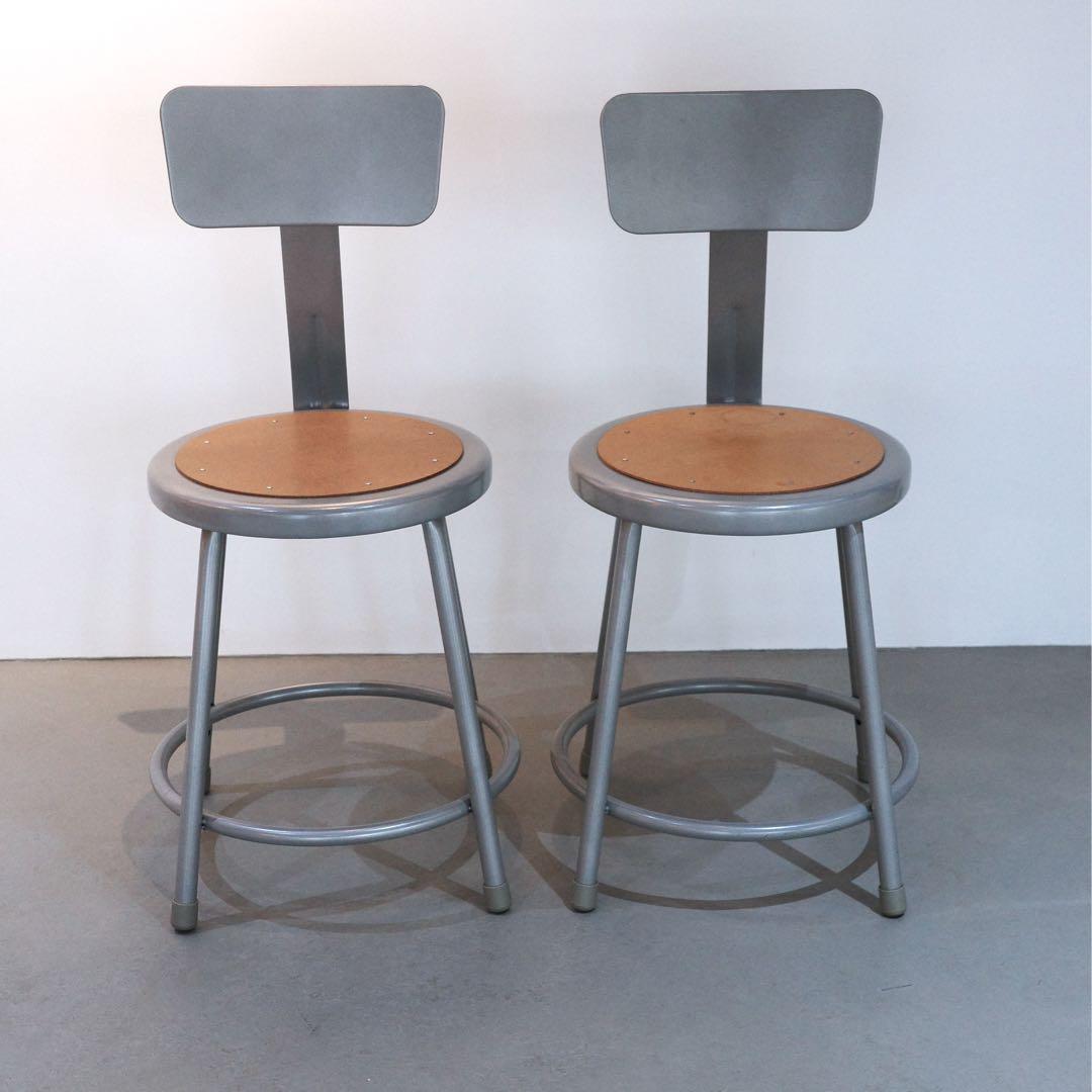 P.F.S LAB STOOL Round S 背もたれ付き 2脚