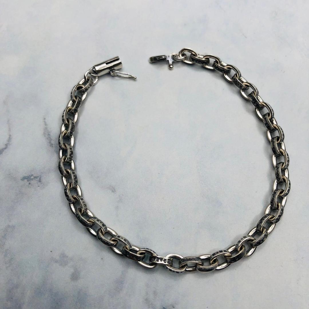 シルバー925 ペーパーチェーン　ブレスレット　20cm 　2-33　4044