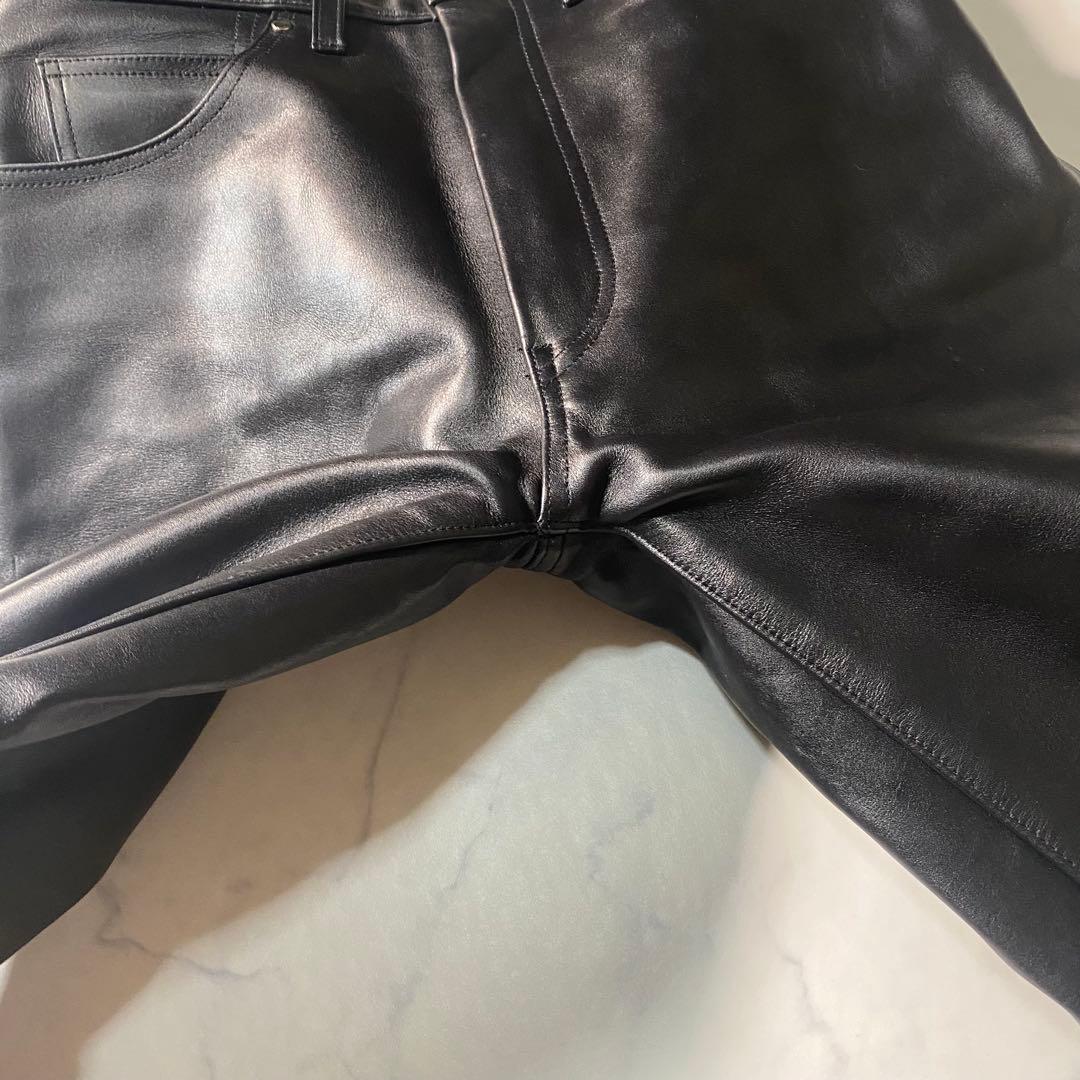 【美品】インディアンモーターサイクル　レザーパンツ　フロントクォーター　馬革　M