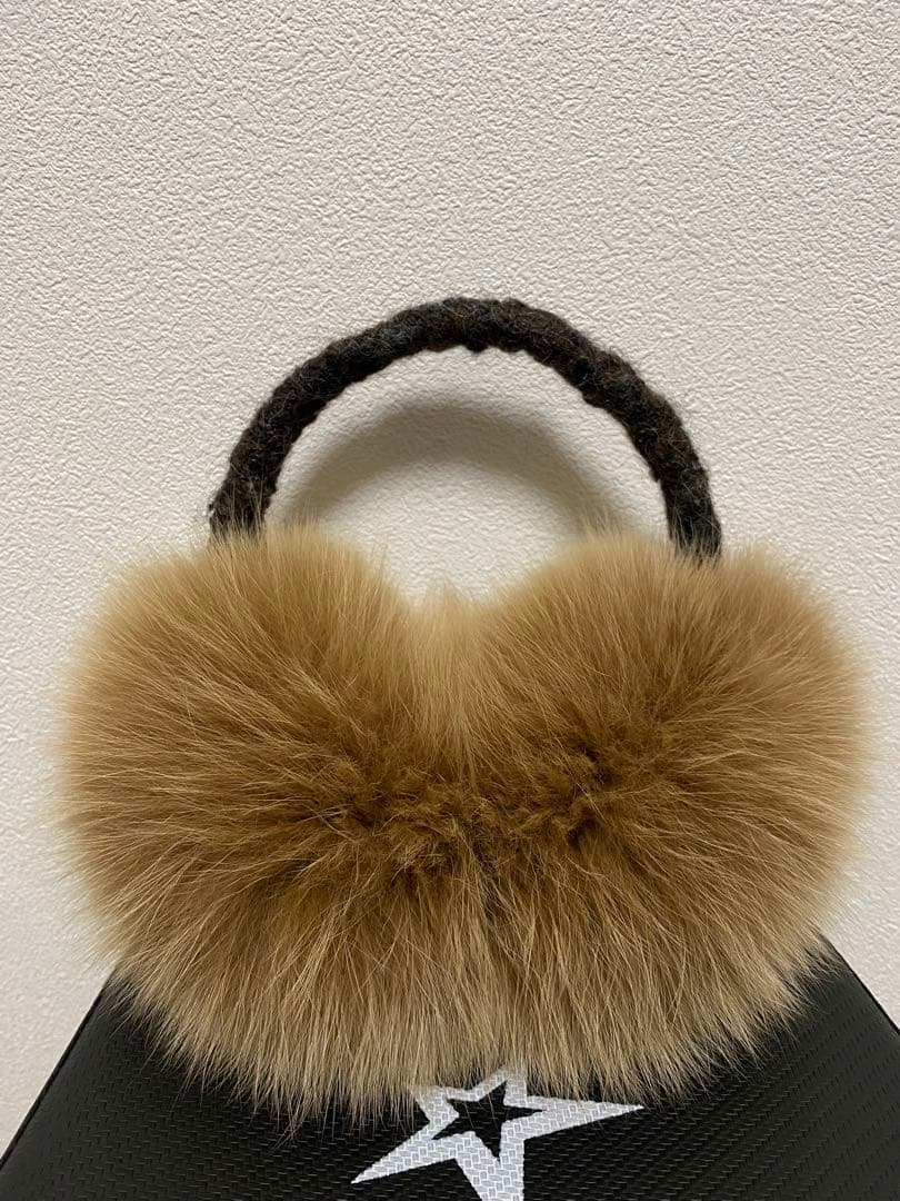 CA4LA ブラウン　ラビットファー　イヤーマフ