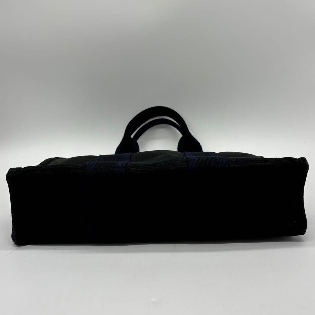 【極美品】HERMES トートPM フールトゥ キャンバス ブラック ネイビー