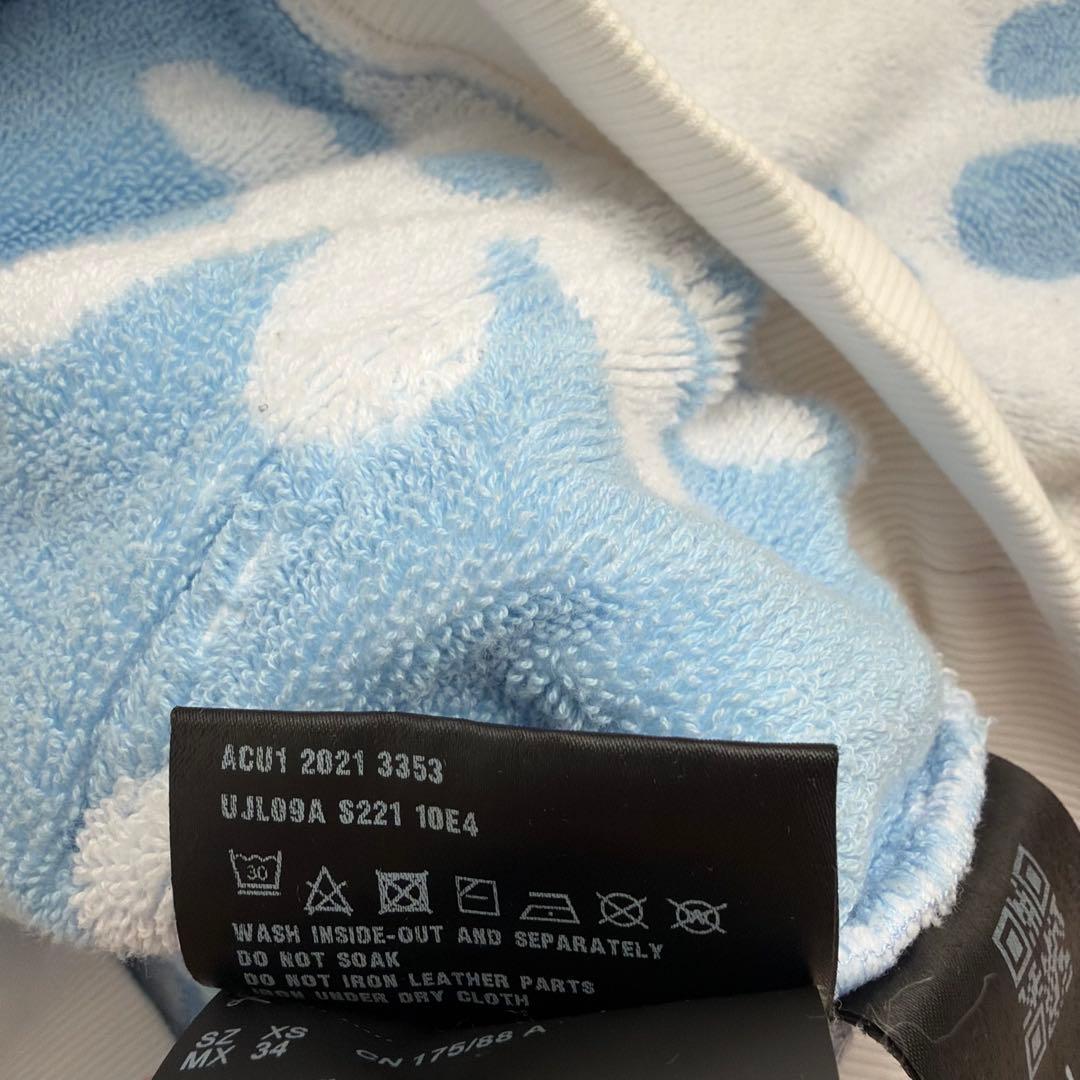 PRADA 三角プレート ロゴ入り パイル生地パーカー総柄 花柄 オーバーサイズ