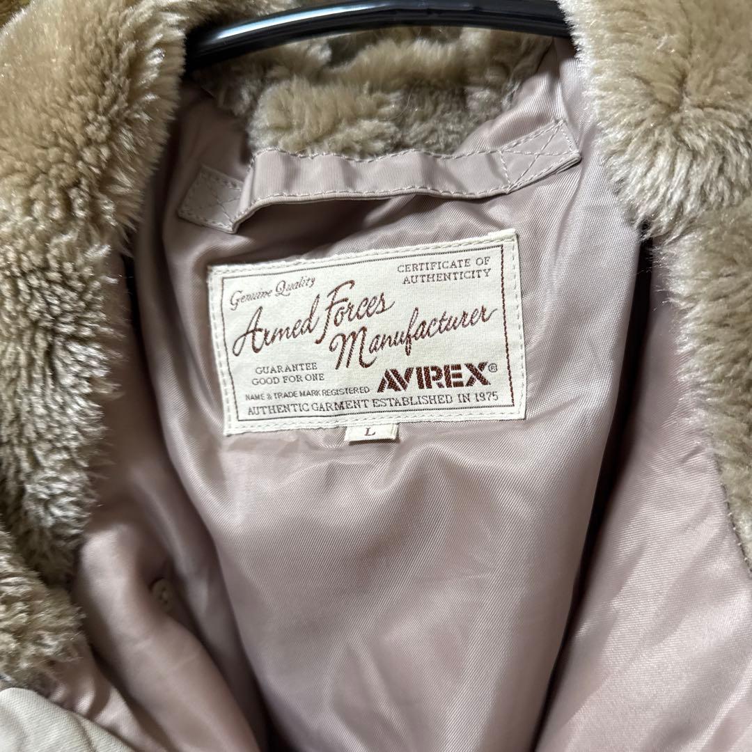 AVIREX N-2B フライトジャケット ベージュ ボア アウター メンズ