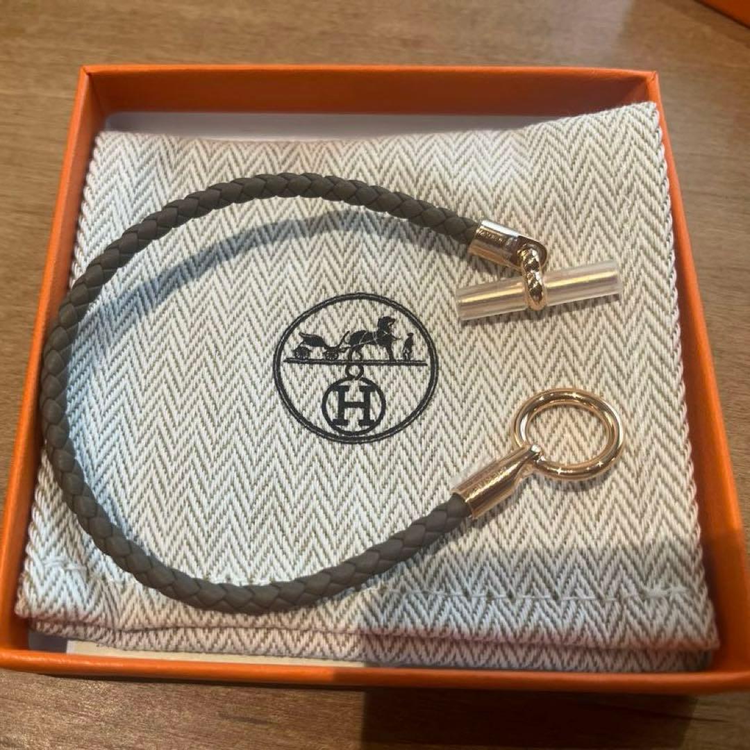 【新品未使用】Hermes グレナン　レザーブレスレット