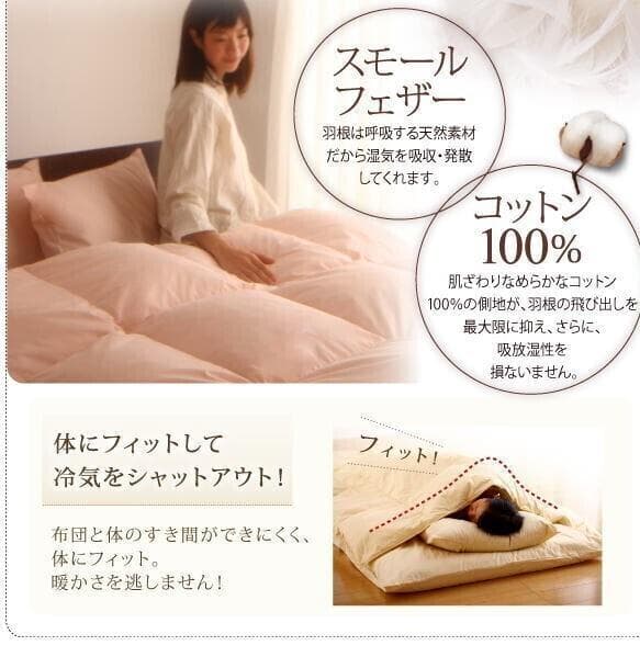 新品未使用　羽根布団10点セット　D ダブル　ベッドタイプ　ブルー　フェザー