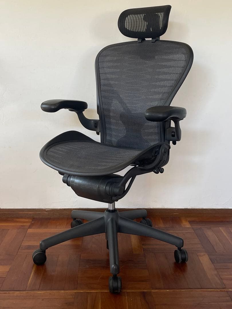 ハーマンミラー アーロンチェア Bサイズ ヘッドレスト セット フル装備 1