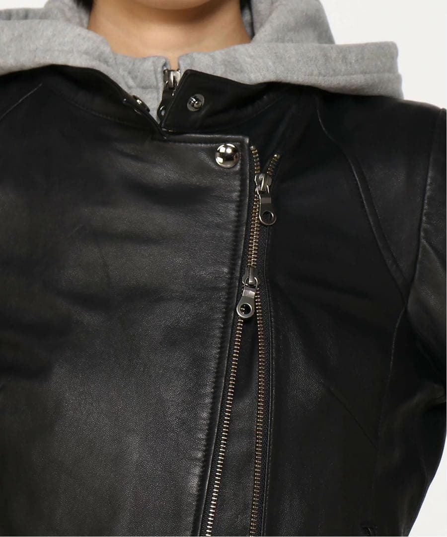 ハーニーズ ニューヨーク　レザー アシメトリージャケット