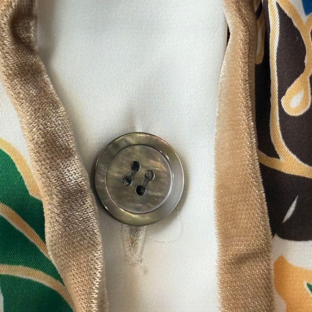 サカイ サンサーフ ブラウス リーフ 総柄 ベロア メッシュ とろみ アロハ希少