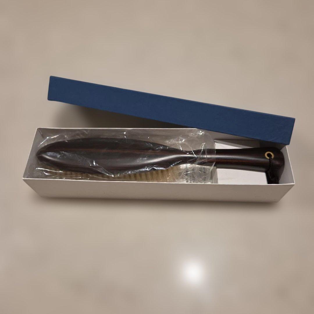 ブラシの平野（HIRANO）白馬毛　 洋服ブラシ　箱付き　カシミヤ用