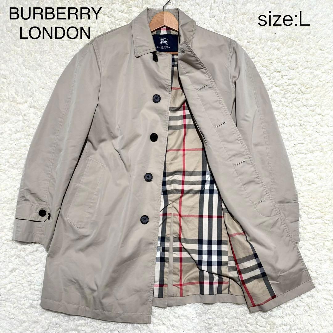【極美品・L】バーバリー ステンカラーコート メガチェック オーバーサイズ