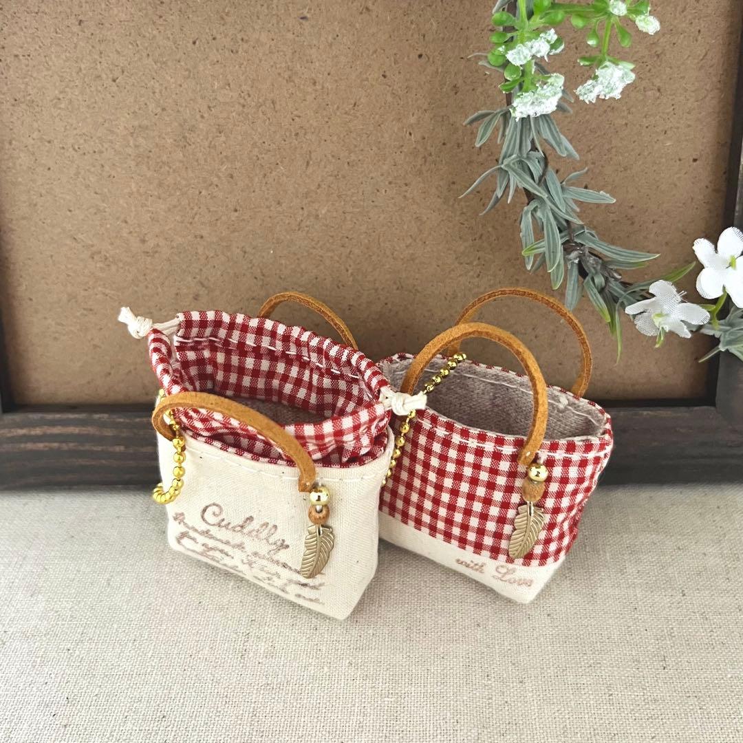 2408-10 ミニチュアトート・巾着トートサシェ　SOLD→ご注文承ります♡