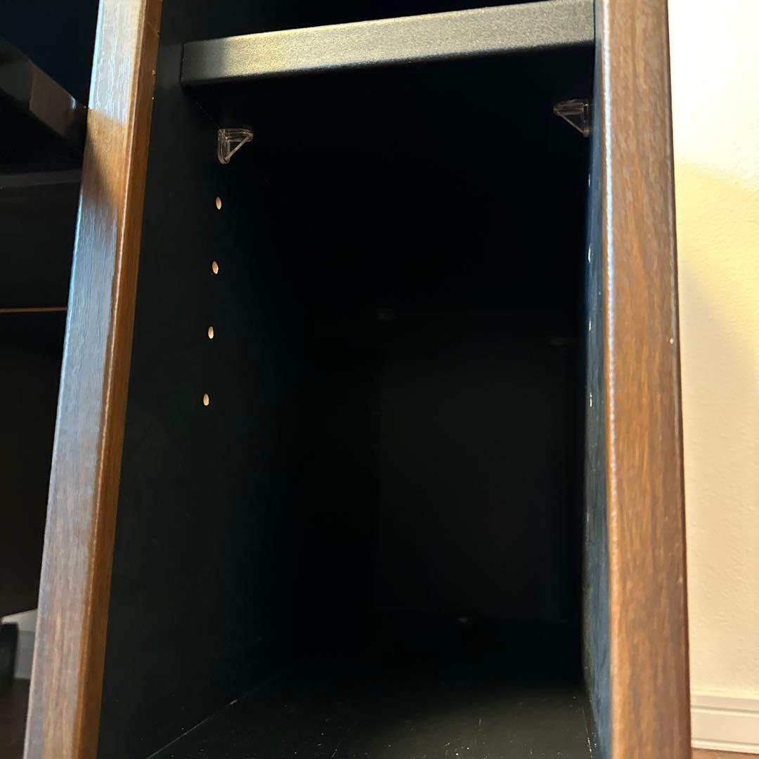 NOCE ダークブラウン テレビ台 キャスター付 二段の伸縮可能 引き出し2つ