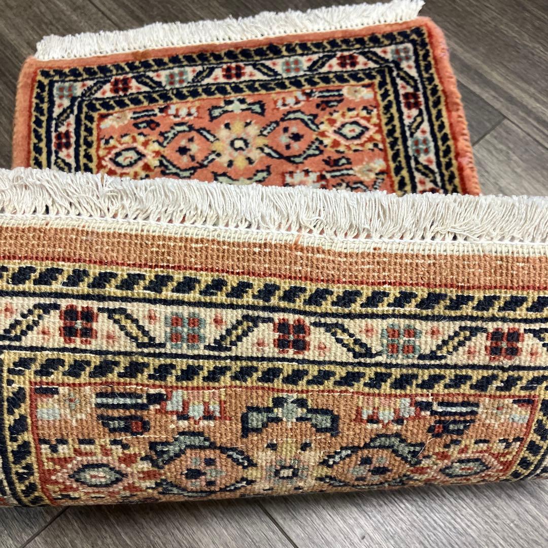 38cmx59cmアンテイク絨毯ミニラグペルシア絨毯　ヴィンテージ ラグ