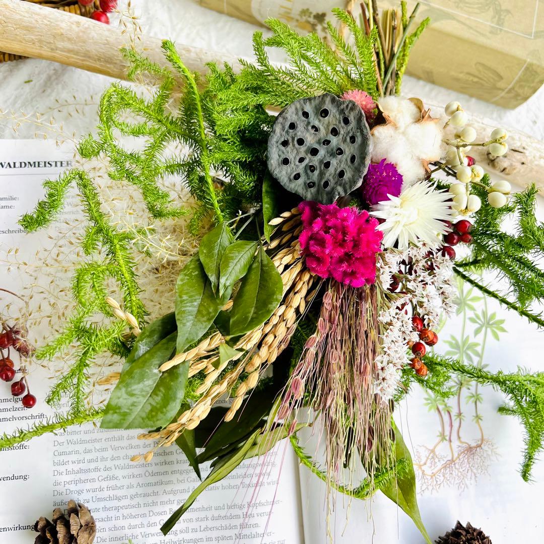 向き4種類　スワッグになるしめ縄　しめ縄スワッグ　しめ縄リース