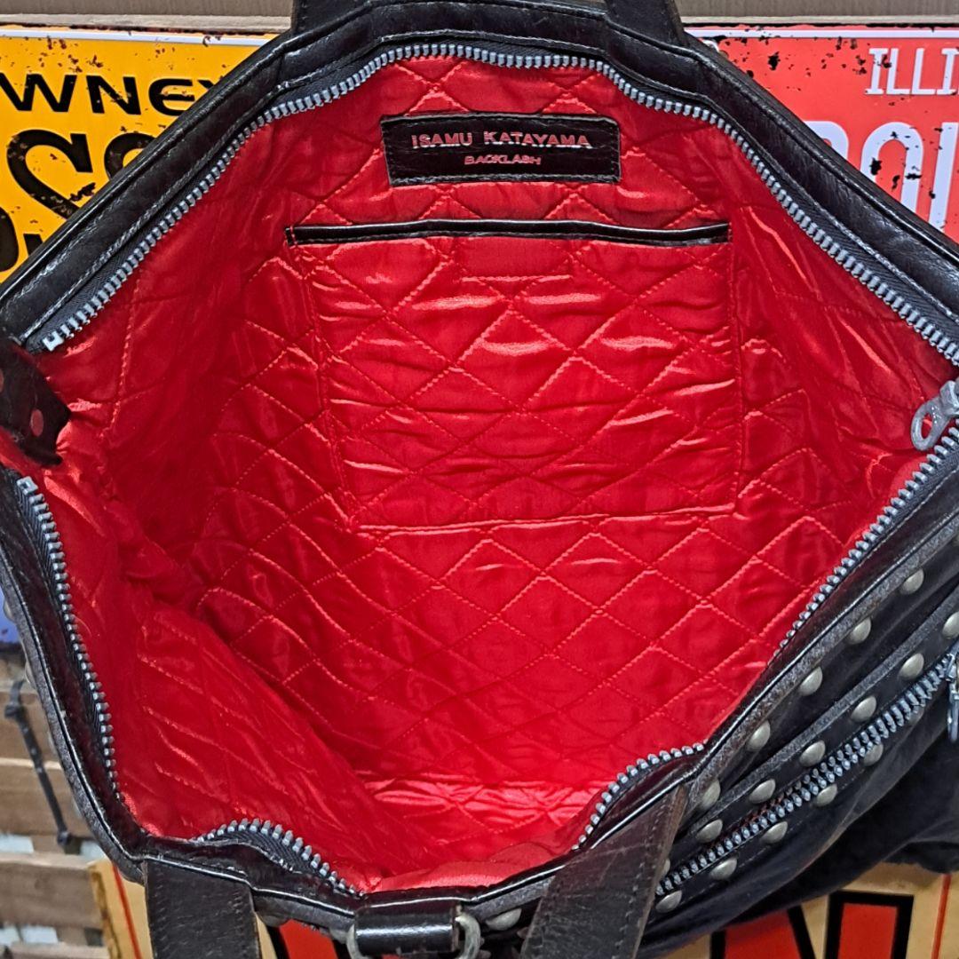 イサムカタヤマバックラッシュ King Cobra スタッズレザートートバッグ