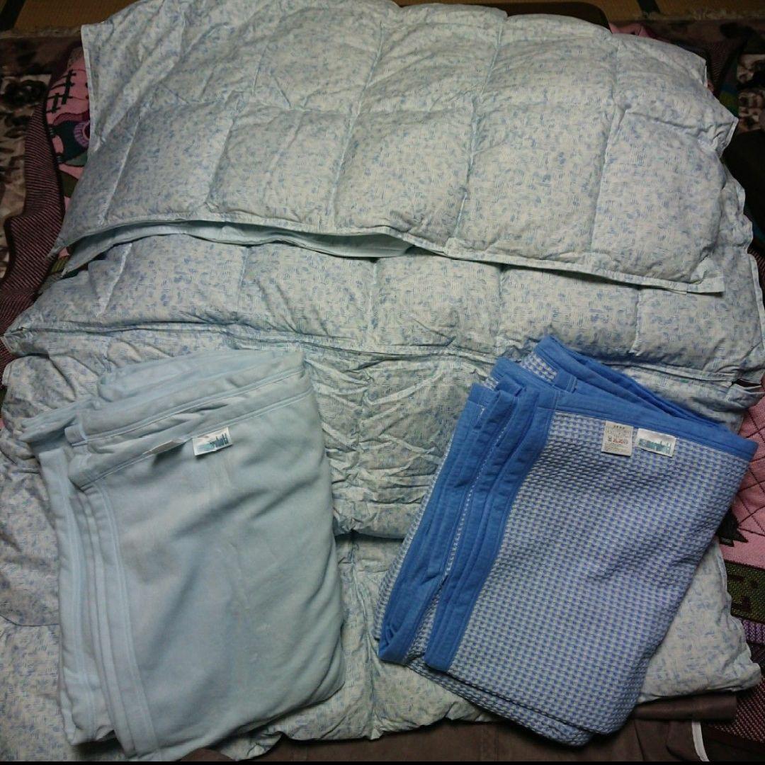 ①丸八真綿 マルハチオリジナル グッスリープダウン 専用カバーシーツ２枚 ブルー