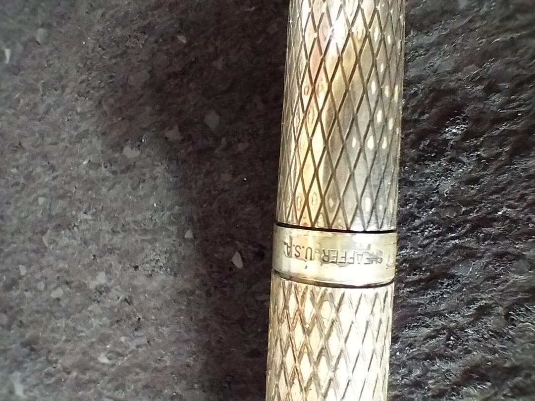 SHEAFFER シェーファー万年筆 14Kスターリングシルバー網目模様 USA