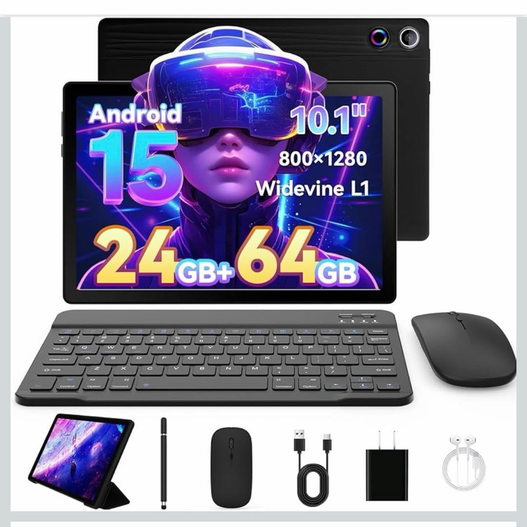HiGrace Android15 タブレット 10インチ キーボード付きセット