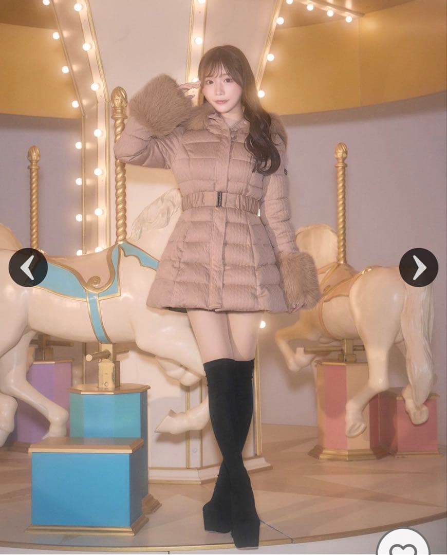 michellMacaron ミシェルマカロン ケーブル柄ベルトダウンコート