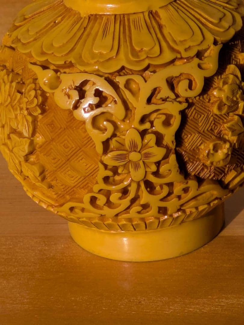 中国 伝統工芸品　一輪挿し？ひょうたん型装飾品　長期保存品