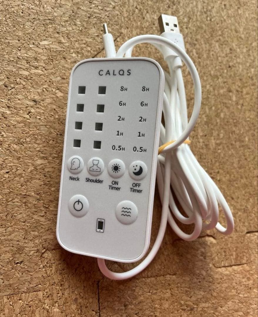 美品　CALQS ダブル枕PLUS 温め機能付き•ミッドオリーブ　枕カバー付き