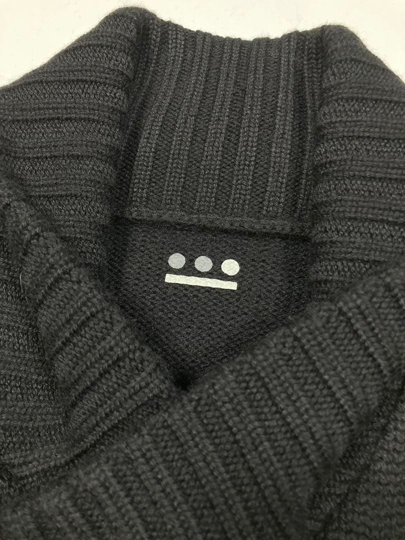 美品「three dots」ミドルゲージ ダブル ニットジャケット　L