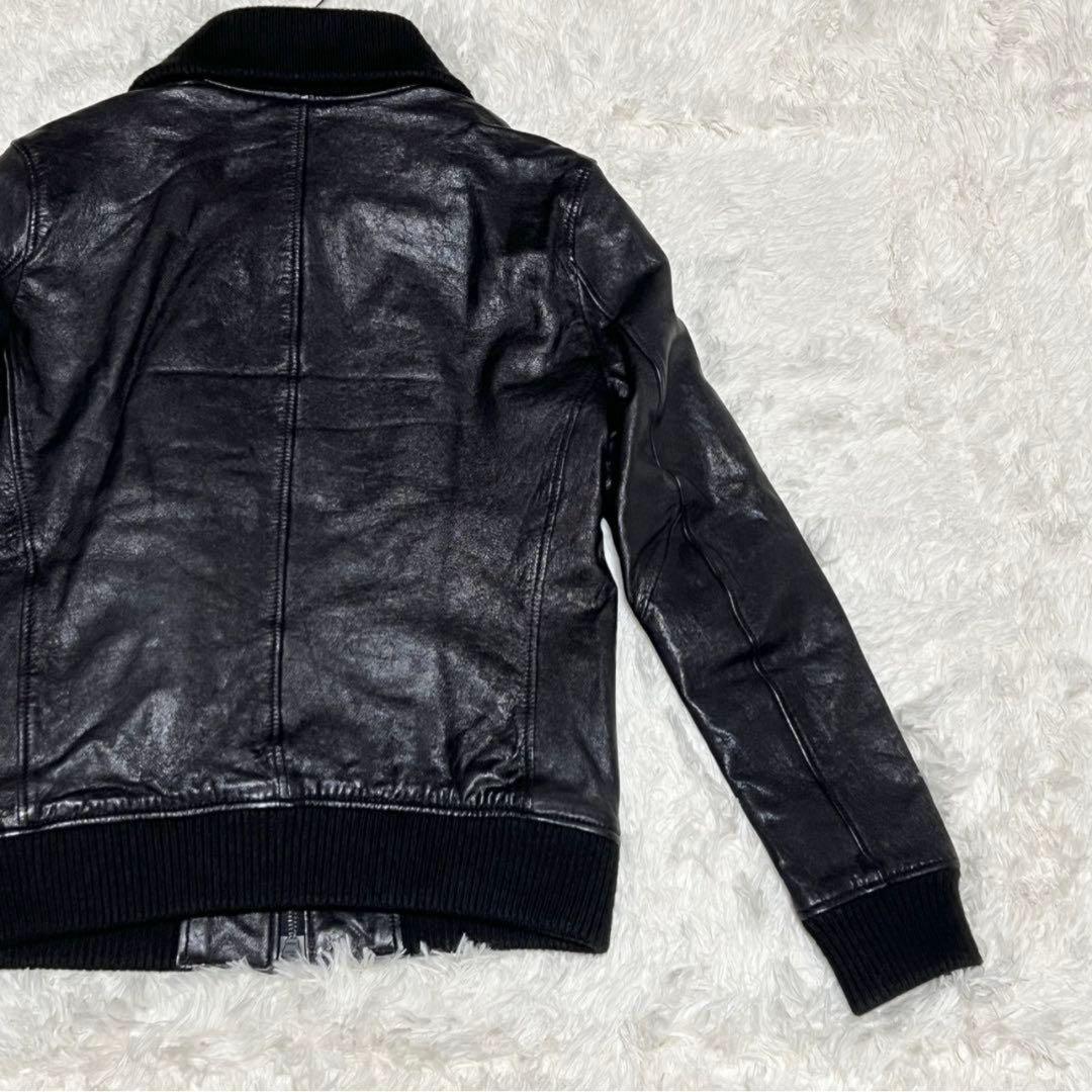 【美品】 ドンキーカラー WASHED レザージャケット ナノユニバース