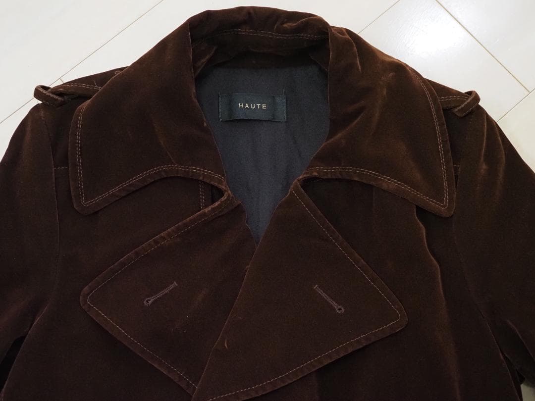 HAUTE VINCENZO DE COTIIS ベロアトレンチコート44
