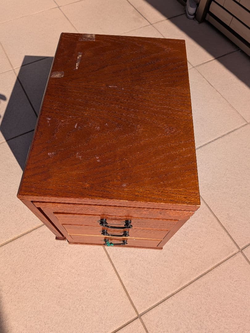 （送料無料）文机　折りたたみ　アンティーク　レトロ　家具　和　3段引き出し