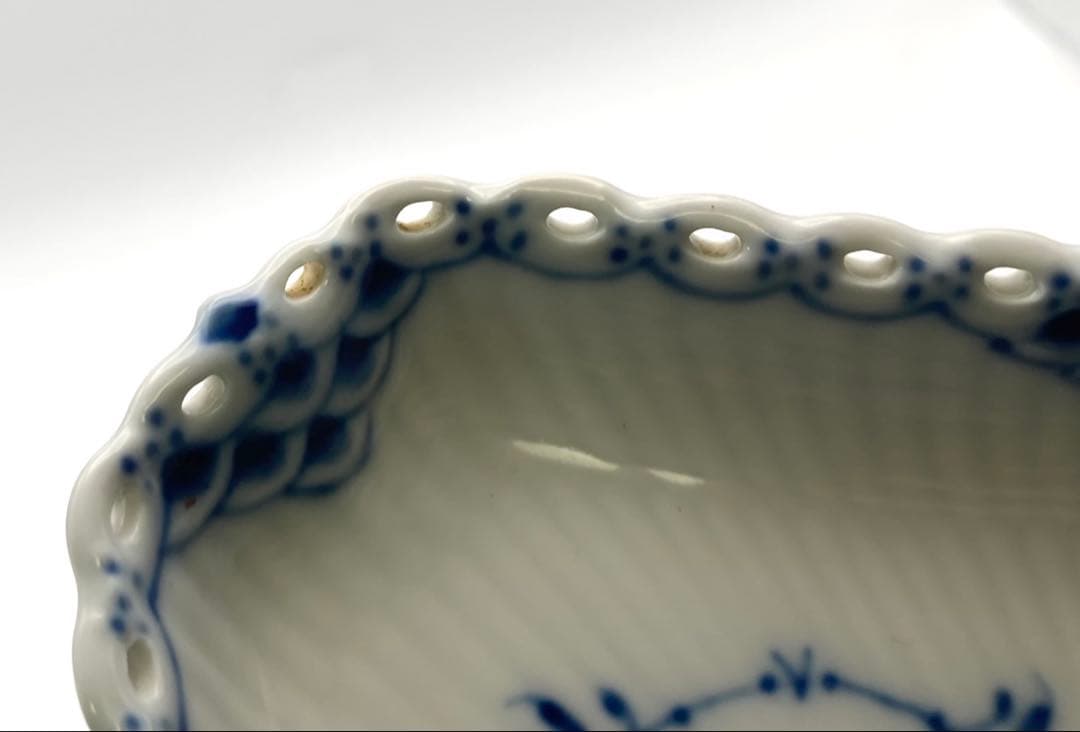 【希少 美品】ロイヤルコペンハーゲン ブルーフルーテッド フルレース トレイ