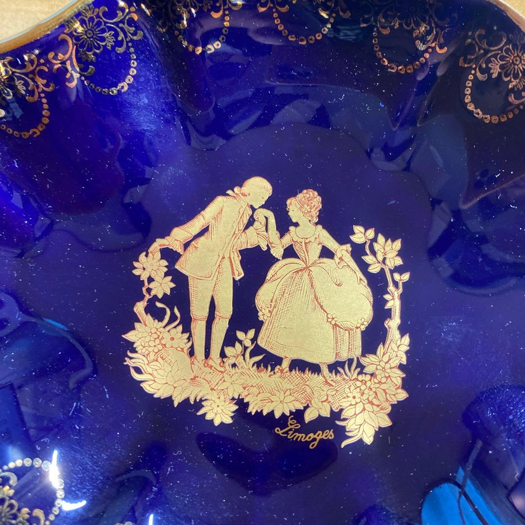 ヴィンテージ:フランス「リモージュ」美品　小皿、小物入れ、灰皿の3点