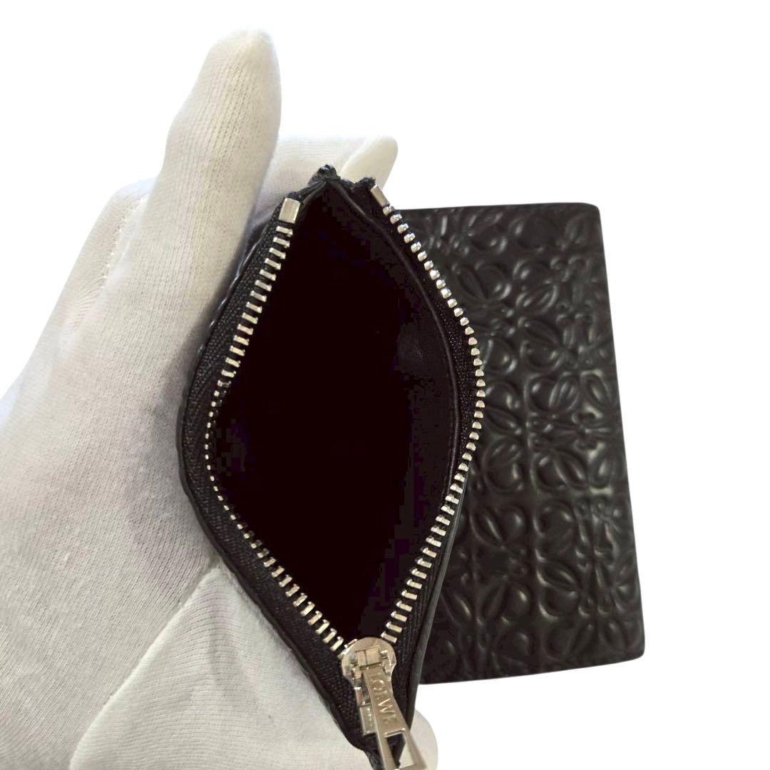 LOEWE ロエベ アナグラム 三つ折り財布 レザー ブラック スペイン製