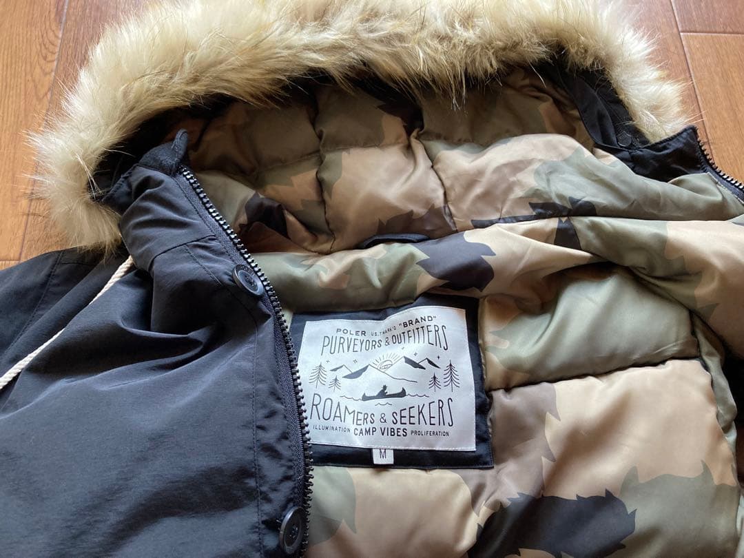 POLER OUTDOOR STUFF◆ダウンジャケット/M/コットン/BLK